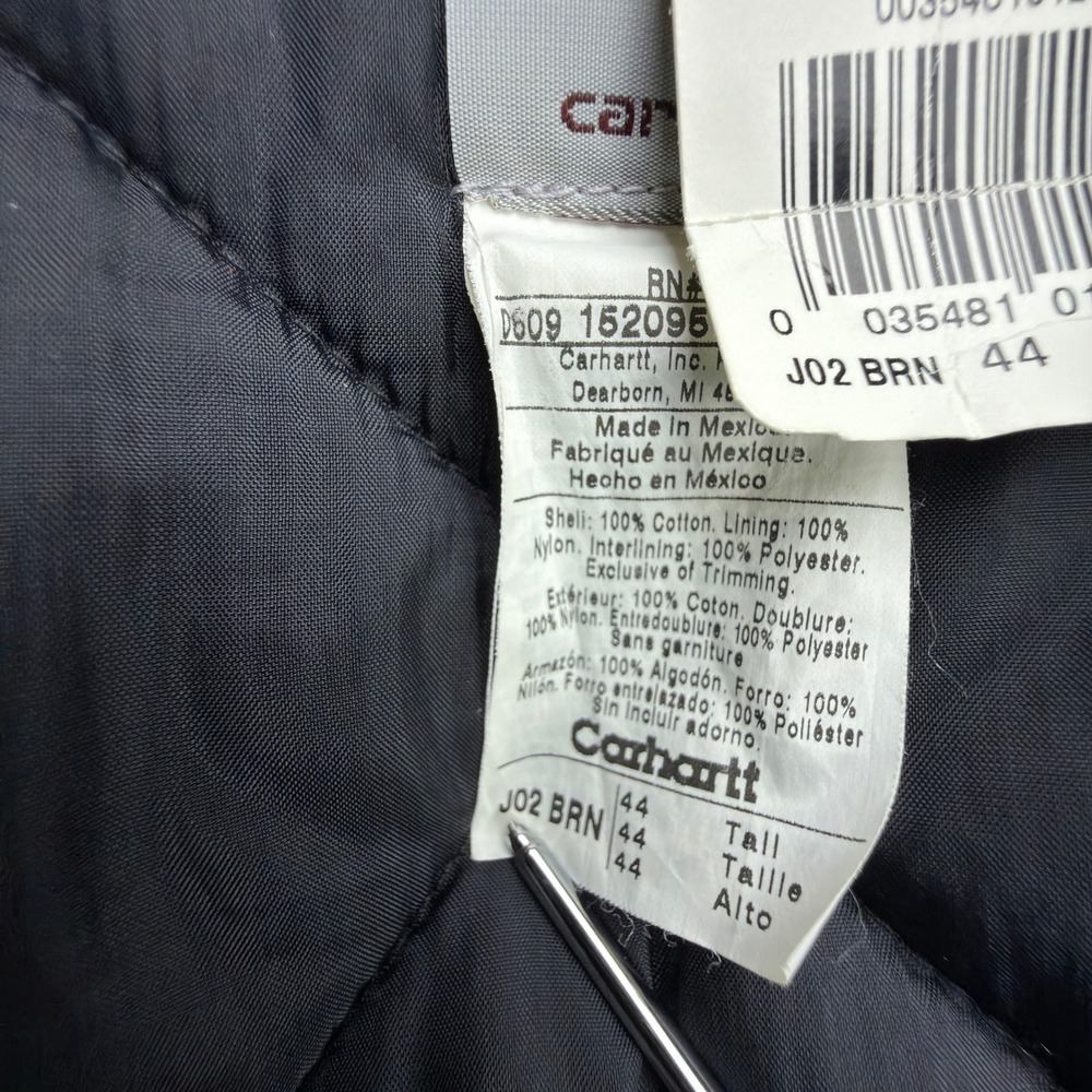 Carhartt Sandstone Jacket Arctic Quilt Lined Mens 44 Tall Large J02 BRN NWT READ - Picture 4 of 16